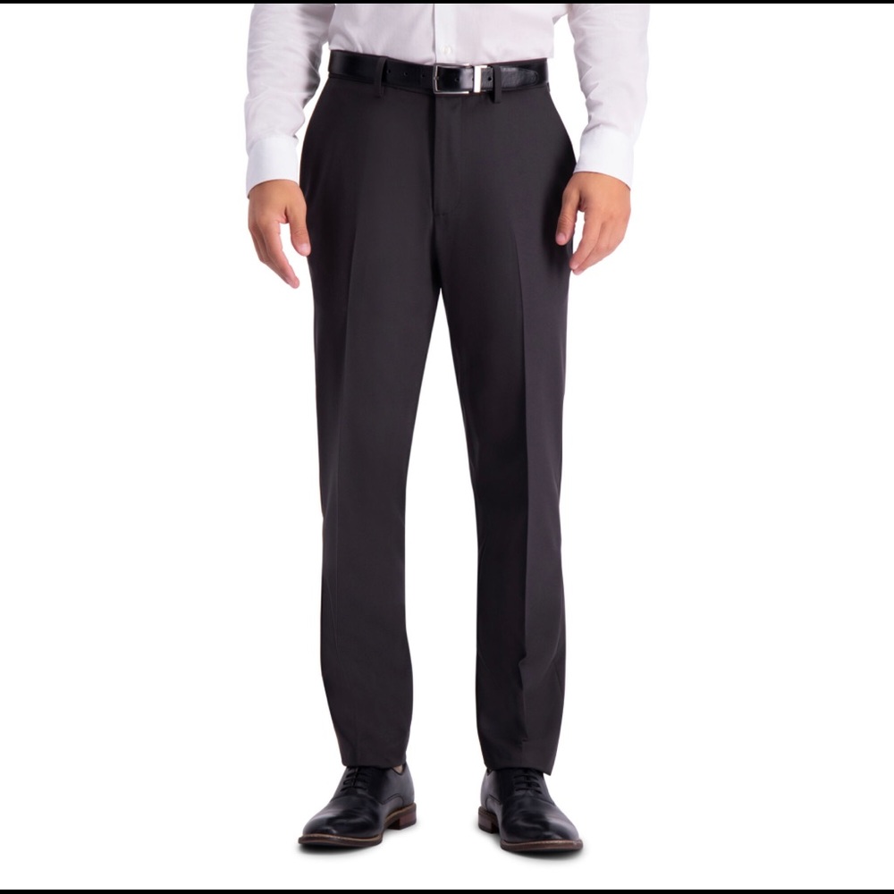 Haggar Active Series Herringbone Classic Fit Suit Separate Pants.Charcoal40Wx32L